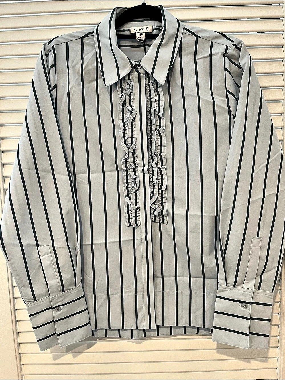Aligne Tilla Stripe Top Striped Blouse in Blue & White US 8 NWT